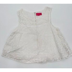 Lily Pulitzer Leafy Palm White‎ Cropped Tank Top Lined Small